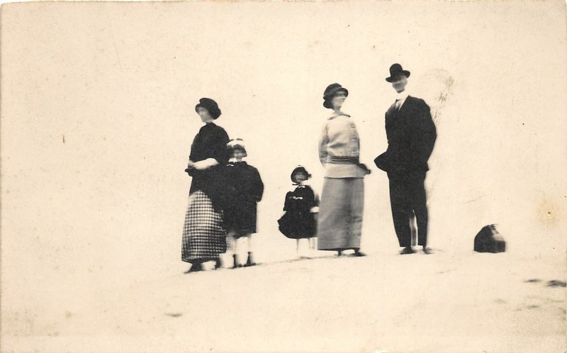 F52/ Lake Michigan Michigan RPPC Postcard Family c1910 Sand Hills