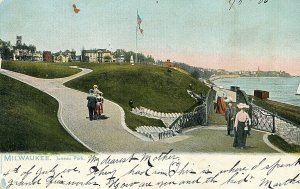 Postcard Antique View of Juneau Park in Milwaukee, WI.         S6