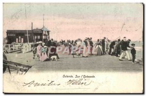 Old Postcard Ostend On Pier