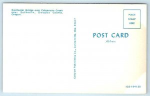 SUTHERLIN, Oregon OR ~ ROCHESTER COVERED BRIDGE & Reflection c1970s Postcard