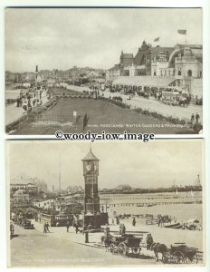 tp9667 - Lancs - Two Cards, Clocktower & Prom/Winter Garden,  Morecame- Postcard 