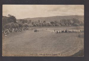 Mt. Upton NEW YORK RPPC 1909 BASEBALL GAME in Progress JULY 4 nr Oneonta #8