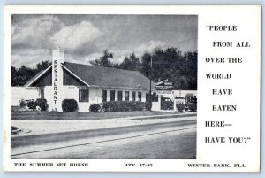 Winter Park Florida FL Postcard Summer Set House Castles Exterior c1940 Vintage