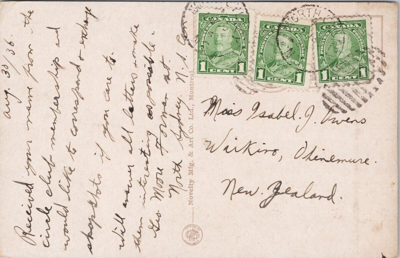 North Sydney Harbour Cape Breton NS Nova Scotia Duplex Cancel Postcard E82