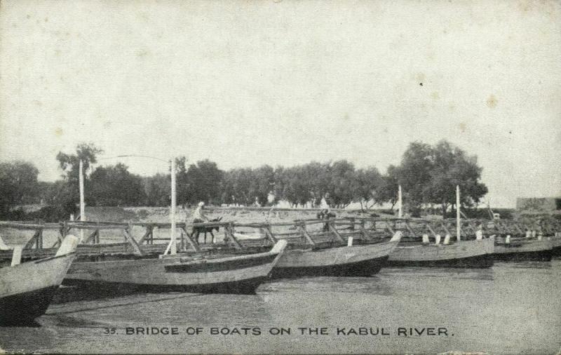 afghanistan, KABUL كابول, Pontoon Bridge over Kabul River (1910s) Postcard