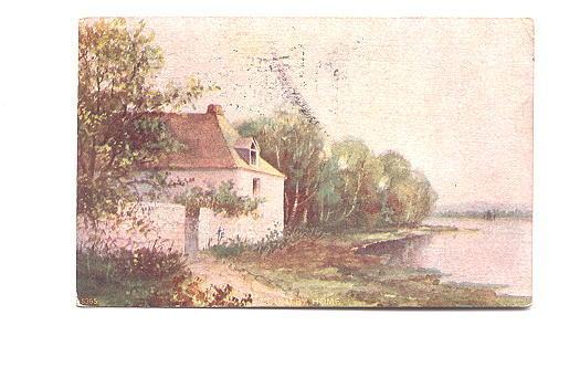 Painting, Country Home, Used 1908 Boston Flag Cancel