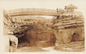 POINT LOMA CALIFORNIA~SUNSET CLIFFS FOOT BRIDGE-ANTIQUE REAL PHOTO POSTCARD