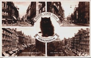 England Good Luck From Birmingham Vintage RPPC C199