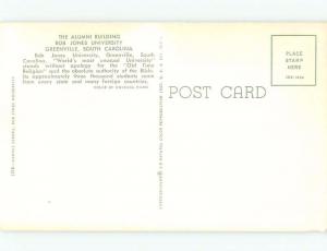 Unused Pre-1980 Bob Jones University - Greenville South Carolina SC E0245