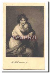 Old Postcard Louvre Vigee Lebrun the & # 39artiste and daughter