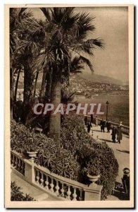 Old Postcard Monaco Monte Carlo casino terraces