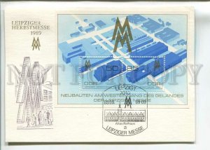 484243 EAST GERMANY GDR 1989 maximum card autumn fair in leipzig souvenir sheet