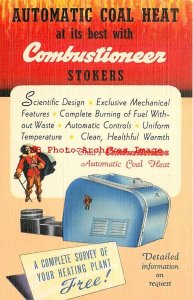 Advertising Linen Postcard, Will-Burt Company, Combustineer Stokers, Coal Heat