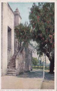 The Old Stairway San Gabriel Arcangel Mission California Detroit Publishing