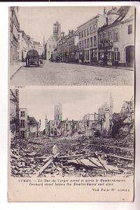 Orchard St, Before After Bombardment, War Ruins, Ypres Belgium