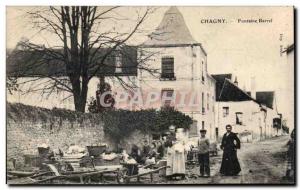 Old Postcard Chagny Fontaine Barrrel