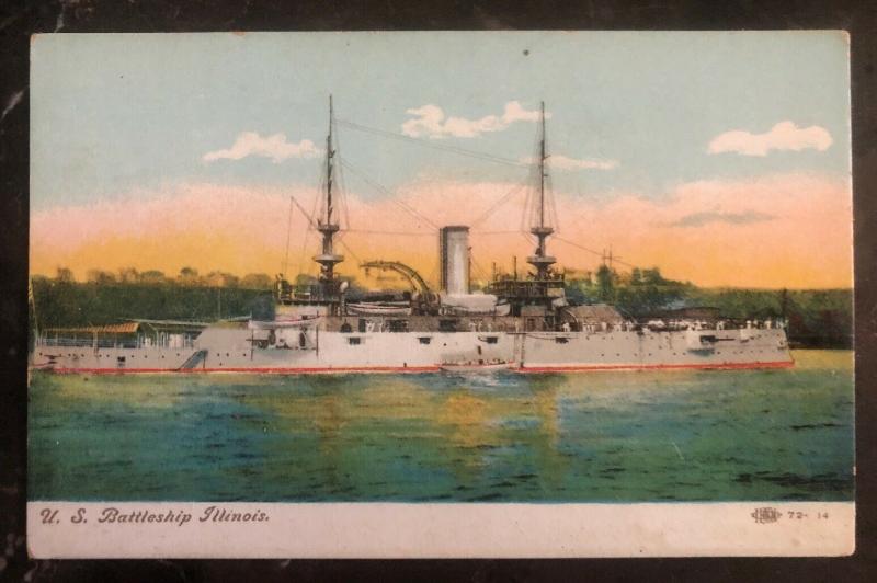 Mint USA Color Picture Postcard USS Illinois  BattleShip BB 7