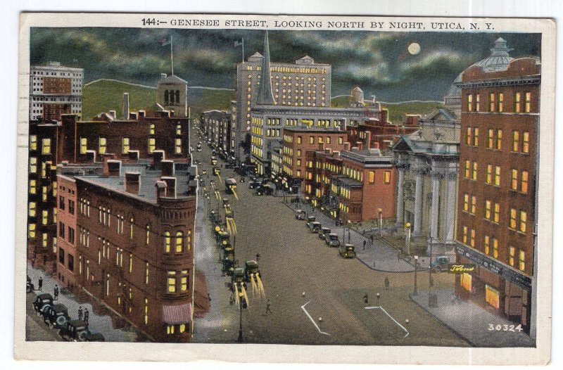 Utica, N.Y., Genesee Street, Looking North By Night