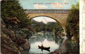 Massachusetts Newton Upper Falls Echo Bridge Canoeing 1908