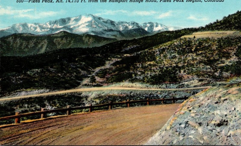 Colorado Pikes Peak From The Rampart Range Road