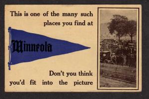 KS MINNEOLA KANSAS Pennant Flag Postcard 1912 PC