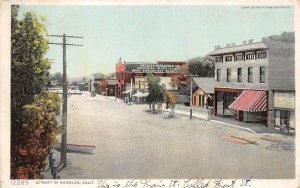 Needles California Street Scene, Needles Mercantile Co. Vintage Postcard U7310