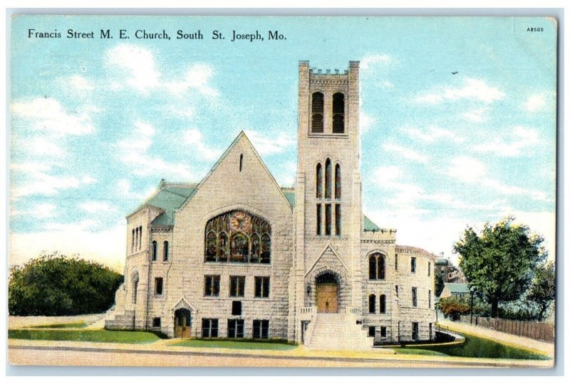 1911 Francis Street M.E. Church Cathedral South St. Joseph Missouri MO Postcard