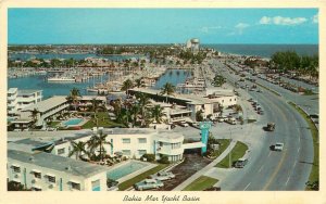 Postcard Florida Ft. Lauderdale Bahia Mar Yacht Basin Gulf Stream Teich 23-802