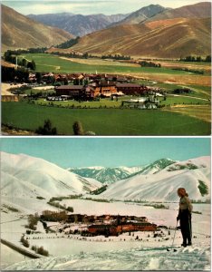 Lot of 2 Sun Valley Lodge Summer Winter Idaho Postcards Union Pacific Railroad