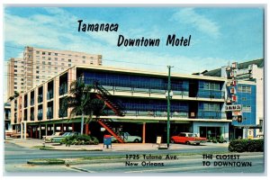 c1960s Tamanaca Downtown Motel New Orleans Louisiana LA Unposted Cars Postcard
