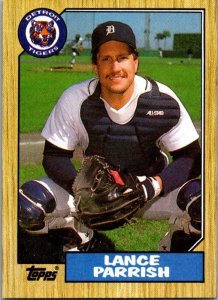 1987 Topps Baseball Card Lance Parish Detroit Tigers sk13721