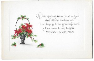 Merry Christmas With Kindest Friendliest Regard Gibson Art Lines Card