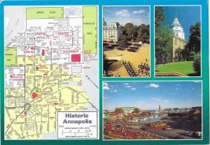 Historic Annapolis Maryland Split View and Map Card 4 by 6