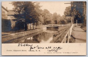 Oneida NY Footbridge~Feeder Run On Elizabeth St Follow Fence Line RPPC 1907