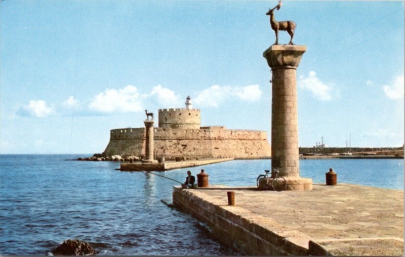Postcard Greece Rhodes - The Light - House of Saint Nicolas