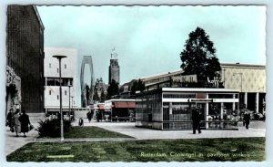 RPPC ROTTERDAM, Netherlands ~ Tinted Pavilion Shops COOLSINGEL c1940s Postcard