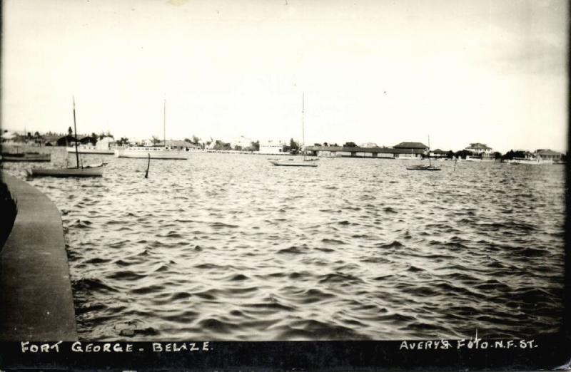 british honduras, BELIZE, Fort George from the Water (1930s) Avery's RPPC