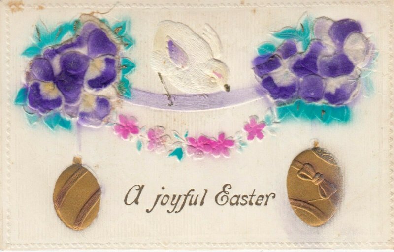 EASTER  Embossed pansy flowers & Gold eggs  00-10s