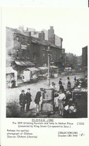 Lancashire Postcard - Oldham c1860 - The 1859 Drinking Fountain & Lamp  U396