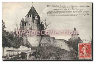 Old Postcard Provins City High Tower Cesar