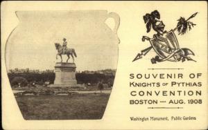 Boston MA Knights of Pythis Bean Pot Border Washington Monument Postcard