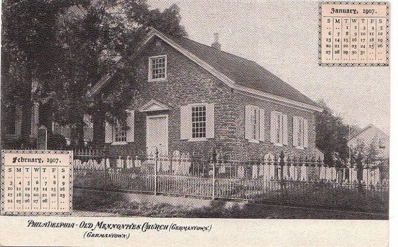 Postcard Old Mennonites Church Germantown Philadelphia PA