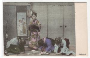 Japanese Women Greeting Ceremony Japan 1907c postcard 