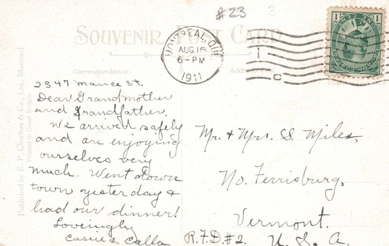 Vintage Postcard 1911 Victoria Jubilee Bridge St. Lawrence River Montreal Canada