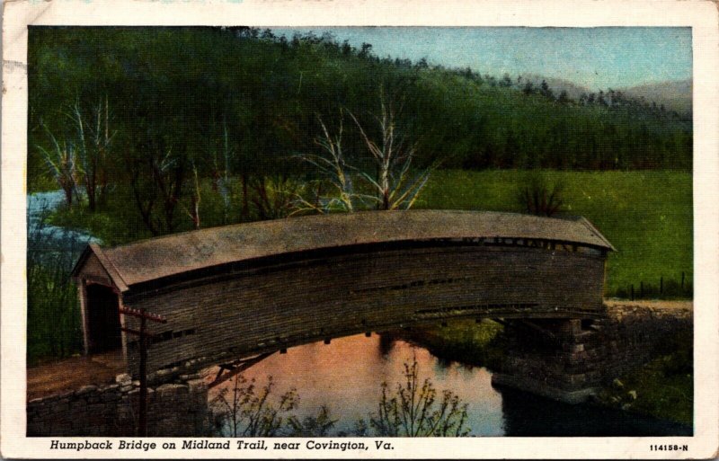 Postcard Humpback Bride on Midland Trail near Covington, Virginia