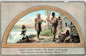Postcard NATIVE INDIAN SCENE Albany New York NY AI4638