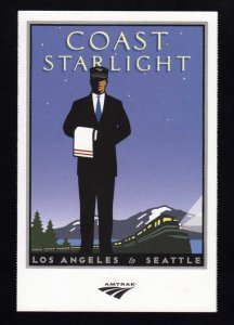 Amtrak Starlight Art Deco Train Railroad Los Angeles CA Seattle WA Postcard