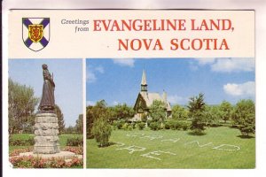 Greetings from Evangeline Staute, Church, Grande Pre, Nova Scotia