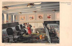 Hamburg Amerika Linie Amerika Kinderzimmer Antique Postcard J64597