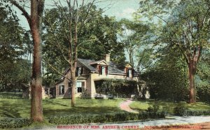 Vintage Postcard 1910's Residence of Mrs. Arthur Cheney South Manchester Conn.